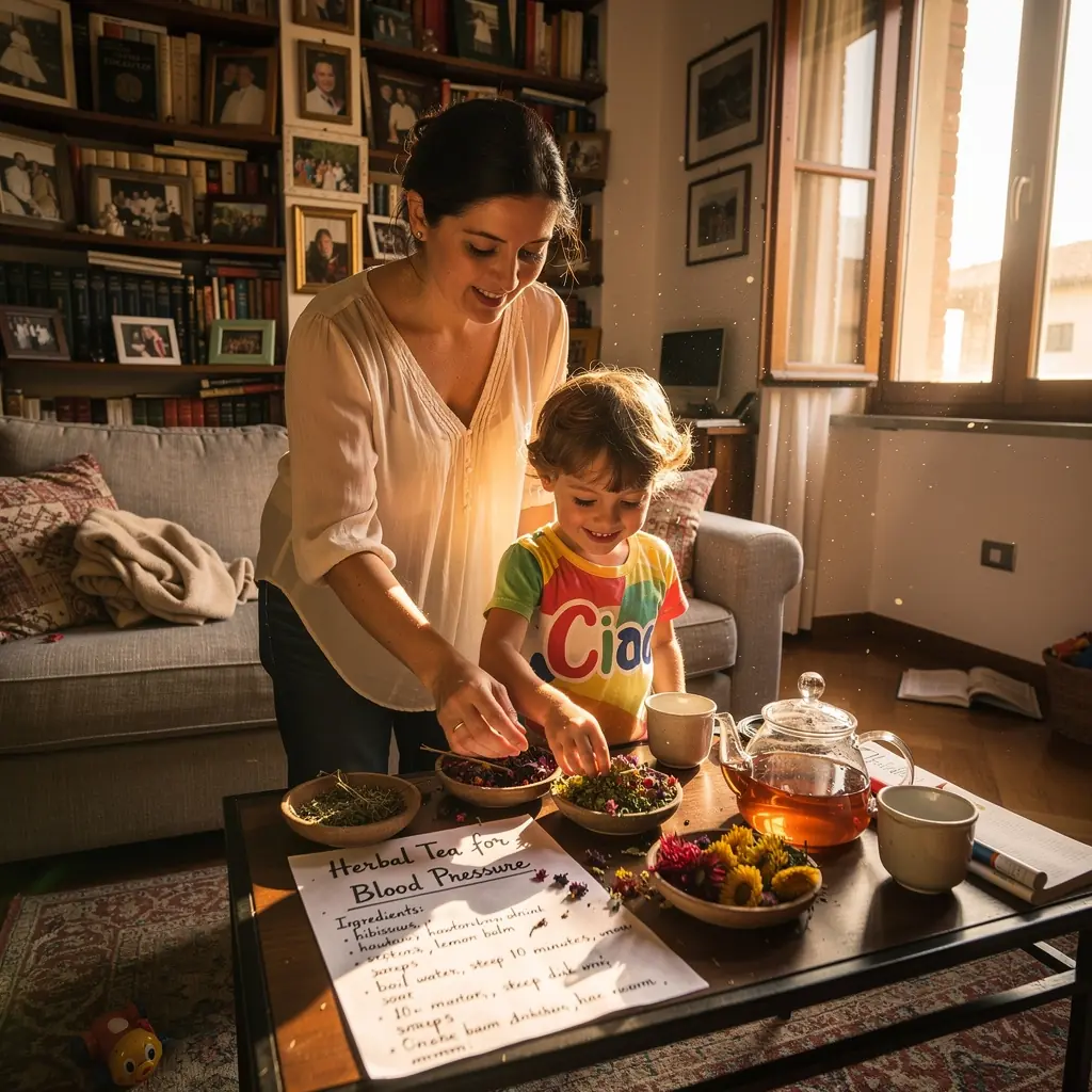 Passaggi per la preparazione del tè illustrati su una tavoletta di legno.